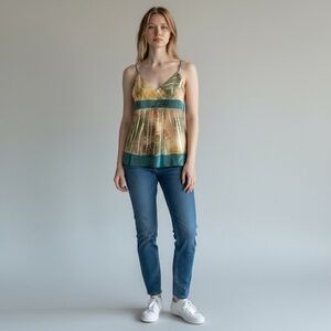 Colorful Paisley V-Neck Tank Top